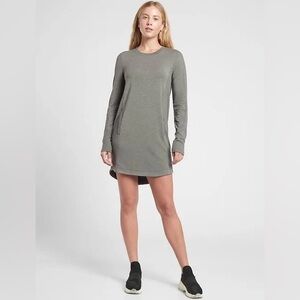Athleta Balance Bali Green Heathered Dress